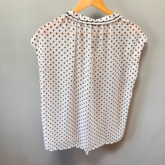 Current Air‎ Sheer Black and Cream Polka Dot Blouse- Size M - Picture 5 of 5
